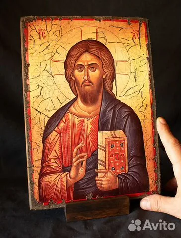 Икона "Христос Вседержитель" + подставка в подарок