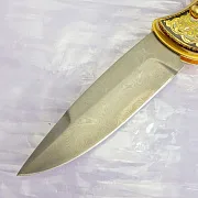 Дамасский складной нож «Тигр» №2 — оригинальный подарок — фотография 4
