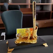 Подарочный письменный набор "На медведя". Позолоченный — фотография 1