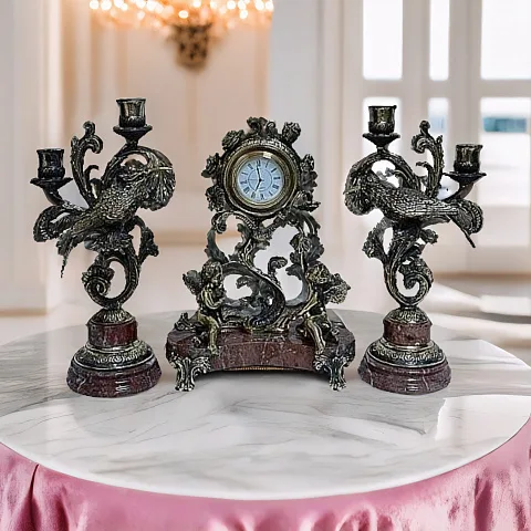 Каминные часы «Колибри» с канделябрами — необычный подарок