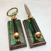 Подарочный настольный набор малахитовый. Златоуст — фотография 4