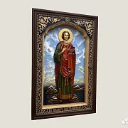 Икона резная из дерева Святой Целитель Пантелеймон — необычный подарок — фотография 2