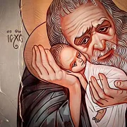 На память: Икона деревянная "Святой Симеон Богоприимец" — фотография 5
