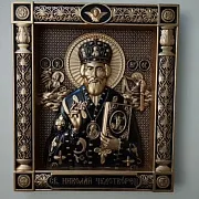 На память: Резная Икона из дерева. Святой Николай Чудотворец — фотография 10