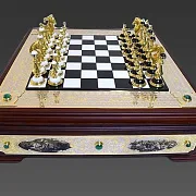 Шахматы «Баталия» из мрамора и долерита — оригинальный подарок — фотография 3