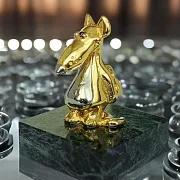 Фигурка «Крысеныш с сыром» из бронзы — красивый подарок — фотография 1
