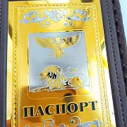 Обложка на паспорт из кожи «Герб Белгородской области» — необычный подарок — фотография 2