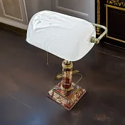 Настольная лампа из яшмы с цирконами — красивый подарок — фотография 1