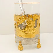 Латунный подстаканник «С легким паром» — оригинальный подарок — фотография 3