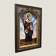 Святой Спиридон Тримифунтский икона резная — красивый подарок — фотография 2