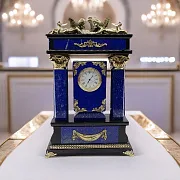 Каминные часы «Ангелы» из лазурита и долерита — необычный подарок — фотография 1