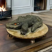 На память: Скульптура «Крокодил» из кальцита, 320×205×70 мм — фотография 1