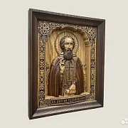 Святой Сергий Радонежский икона из ясеня — оригинальный подарок — фотография 2