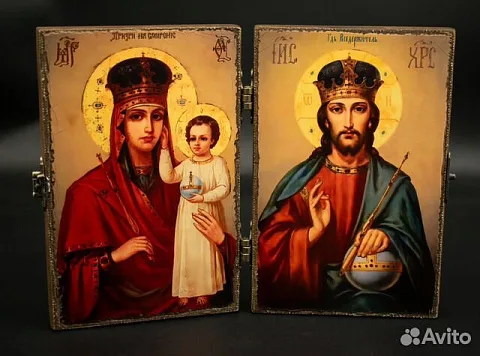 Складень деревянный. Венчальная пара Богоматерь и — необычный подарок