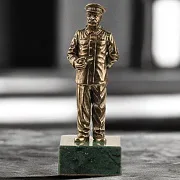 Ручная работа: Бронзовая статуэтка «И.В. Сталин» со змеевиком, 112×40×40 мм — фотография 1
