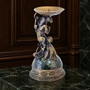 Подарочный подсвечник «Телец» из бронзы и змеевика — фотография 1