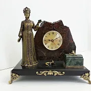 Часы «Хозяйка Медной горы» с камнями, 235×145×215 мм — оригинальный подарок — фотография 2
