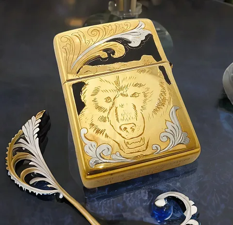 Зажигалка Zippo с гравировкой "Медведь". Златоуст — красивый подарок