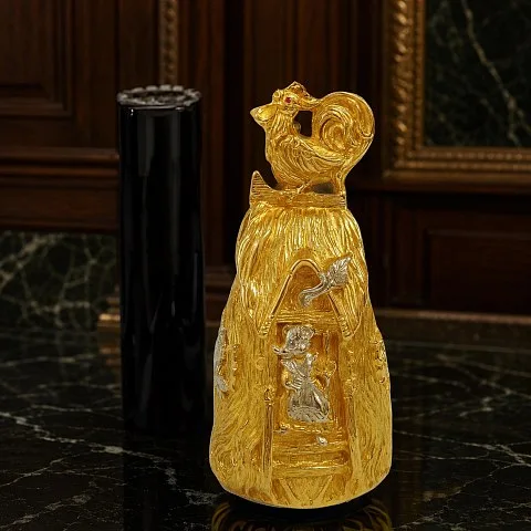 На память: Колокольчик «Теремок» с золочением