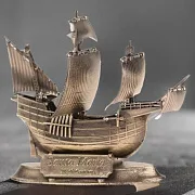 Бронзовая модель корабля «Санта-Мария», 1:350 — красивый подарок — фотография 1