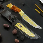 Кованый нож с головой волка №1 — красивый подарок — фотография 1