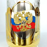 Подарочный подстаканник со стаканом «Герб России» из Златоуста — фотография 5