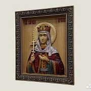 На память: Икона резная из дерева Святая Ирина — фотография 3