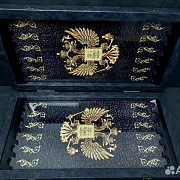 Нарды под стеклом «Герб Российской Федерации» — красивый подарок — фотография 3