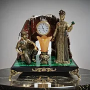 Подарочные часы «Каменный цветок» с малахитом и яшмой — фотография 1