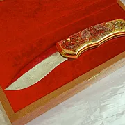 Дамасский складной нож «Тигр» — оригинальный подарок — фотография 6