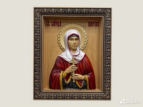 На память: Икона резная Святая Марина