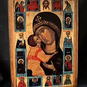 Икона "Богоматерь Умиление с Деисусом" Игоревская — оригинальный подарок — фотография 1