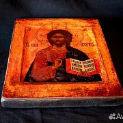 Подарочная икона "Христос Пантократор" дерево, ручная работа — фотография 4