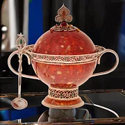 Сахарница декоративная из янтаря с ложечкой — красивый подарок — фотография 1