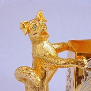 Подставка для визиток "Собака". Позолоченный — оригинальный подарок — фотография 4
