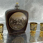 Набор фляжка кожа "Волки". Златоуст — красивый подарок — фотография 5