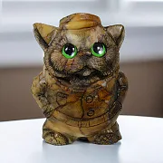 На память: Каменная фигурка «Котик», 130×90×165 мм — фотография 1