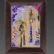 Картина «Девушка с зонтом. Весна» на ониксе с подсветкой — оригинальный подарок — фотография 5