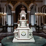 Ручная работа: Каминные часы «Церковь» из лемезита и мрамора — фотография 1