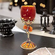 Бокал для вина из камня (янтарь) — красивый подарок — фотография 1