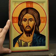 Икона "Христос Вседержитель" дерево, ручная работа — красивый подарок — фотография 1