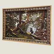 Резное панно «Мишки в лесу» 49×70 см — оригинальный подарок — фотография 3