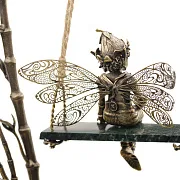 Бронзовая композиция «Эльф на качелях» с патиной в подарок — фотография 8