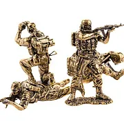 Бронзовый набор солдатиков «Огневая поддержка спецназа», 4 шт., 1:35 — оригинальный подарок — фотография 3