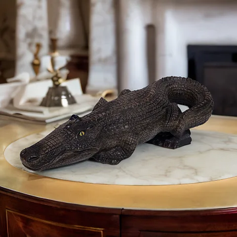 Каменная скульптура «Крокодил», 460×160×70 мм — оригинальный подарок