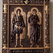 Резная Икона Архангелы Михаил и Гавриил — красивый подарок — фотография 4