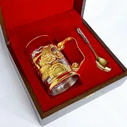 Латунный подстаканник «Танки» — оригинальный подарок — фотография 2